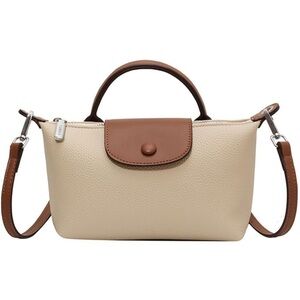 Elegant Cream and Brown Women's Bag